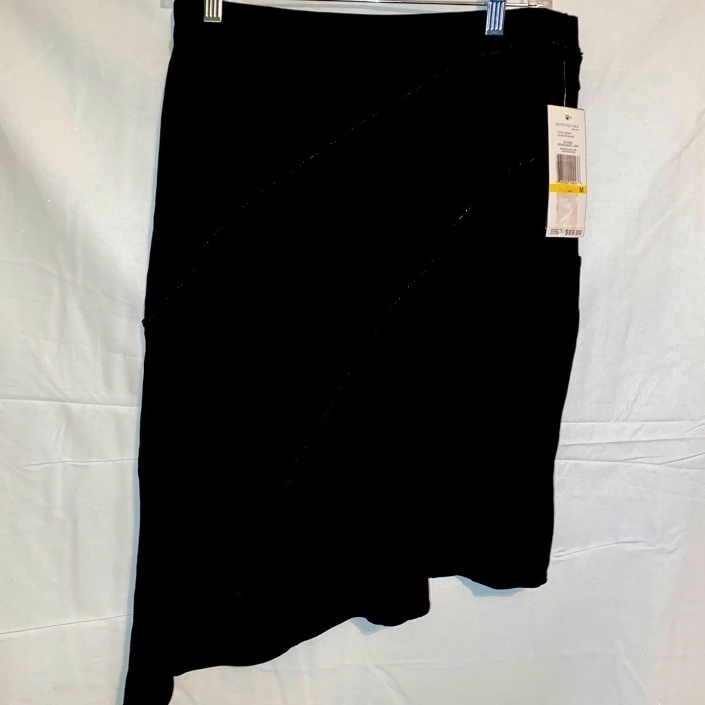 NWT Kenneth Cole Black Sparkle Slanted Skirt